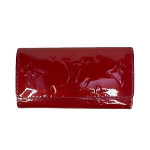 Louis Vuitton Vernis Red 4 Key Holder Case Wallet Patent Leather Monogram Spain